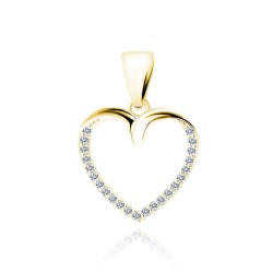 Pandantiv argint placat cu aur galben inima cu pietre DiAmanti Z1830CG-DIA (Argint 925‰ 0,9 g.)